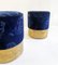 Stools in Brass and Velvet, Italy, Set of 2 6