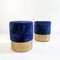 Stools in Brass and Velvet, Italy, Set of 2 2