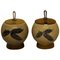 Art Deco Craquelé Vases With Lids in Wood & Silver from Bing & Grondahl, Set of 2, Image 1