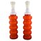 Orangefarbene Tischlampen aus mundgeblasenem Kunstglas von Po Ström für Alsterfors, 2er Set 1
