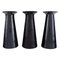 Austrian Black Art Glass Beatrice and Nora Vases by Stölzle-Oberglas, Set of 3 1