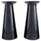 Austrian Black Art Glass Beatrice and Nora Vases by Stölzle-Oberglas, Set of 2 1