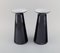 Austrian Black Art Glass Beatrice and Nora Vases by Stölzle-Oberglas, Set of 2, Image 2