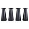 Austrian Black Art Glass Beatrice and Nora Vases by Stölzle-Oberglas, Set of 4, Image 1