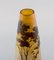 Antique Early 20th Century Vase in Yellow Frosted and Dark Art Glass by Emile Gallé 5