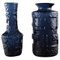 Blue Mouth Blown Art Glass Vases by Göte Augustsson for Ruda, Set of 2 1