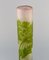Riesige Kunstglas Vase aus Milchglas mit grünen Motiven von Emile Gallé 4