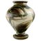 Dänische Glasierte Keramik Vase mit Blumen auf cremefarbenem Hintergrund von Kähler 1