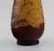 Vaso antico Emile Gallé in vetro artistico giallo scuro e marrone chiaro, Immagine 5