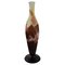Vase Colossal Ricin Antique en Verre Givré par Emile Gallé 1