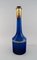 Large Swedish Table Lamp in Dark Blue Mouth-Blown Art Glass from Ateljé Lyktan 2