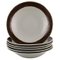 Deep Stoneware Koka Plates by Hertha Bengtson for Rörstrand, Set of 6, Image 1