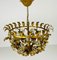 Lámpara colgante alemana en forma de gavilla de trigo dorada de Hans Kögl, años 70, Imagen 4