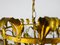 Lámpara colgante alemana en forma de gavilla de trigo dorada de Hans Kögl, años 70, Imagen 10