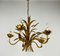 German Golden Wheat Sheaf Pendant Lamp by Hans Kögl, 1970s 2