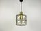 Mid-Century Pendant Lamp in Iron and Bubble Glass by Glashütte Limburg, 1960s 9