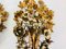 Big German Florentine Flower Shaped Wall Lamps by Hans Kögl, 1950s, Set of 2 13