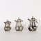 Teapots in Silver from CUSI, Set of 6 3