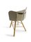 Elfenbeinfarbener und schwarzer Tria Holz Stuhl mit 3 Beinen und gestreiftem Sitz von Colé Italia, 4er Set 7