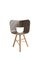 Elfenbeinfarbener und schwarzer Tria Holz Stuhl mit 3 Beinen und gestreiftem Sitz von Colé Italia, 4er Set 2