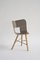 Elfenbeinfarbener und schwarzer Tria Holz Stuhl mit 3 Beinen und gestreiftem Sitz von Colé Italia, 4er Set 5