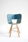 Denim & 3 Legs and Red Tria Wood 4 Legs Chair by Colé Italia, Set of 2, Image 2