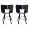 Black Open Pore Seat Tria Wood 4 Legs Chair by Colé Italia, Set of 2 1