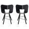 Black Open Pore Seat Tria Wood 4 Legs Chair by Colé Italia, Set of 2, Image 1