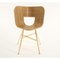 Natural Oak Seat Tria Gold 4 Legs Chair by Colé Italia, Set of 4 2