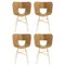 Natural Oak Seat Tria Gold 4 Legs Chair by Colé Italia, Set of 4 1