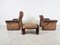 Vintage DS50 Leather Lounge Chairs and Ottoman from De Sede, 1970s, Set of 3 8