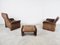 Vintage DS50 Leather Lounge Chairs and Ottoman from De Sede, 1970s, Set of 3 6