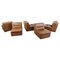 Vintage Modular Sofa in Brown Leather, 1970s, Set of 5, Image 1