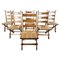 Vintage Brutalist Chairs in Oak and Wicker, 1960s, Set of 4 1