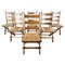 Vintage Brutalist Chairs in Oak and Wicker, 1960s, Set of 4, Image 1