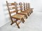 Vintage Brutalist Chairs in Oak and Wicker, 1960s, Set of 4, Image 4