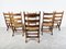 Vintage Brutalist Chairs in Oak and Wicker, 1960s, Set of 4, Image 7