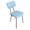 Italienische Stühle aus blauem Kunstleder mit Metallgestell von Luigi Scremin, 1950, 10er Set 2