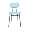 Italian Chairs in Blue Leatherette and Metalic Structure by Luigi Scremin, 1950, Set of 10 3