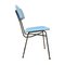 Italienische Stühle aus blauem Kunstleder mit Metallgestell von Luigi Scremin, 1950, 10er Set 4