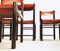 Mid-Century Ipso Facto Chairs in Leather and Wood by Ibisco Sedie, Set of 6 3