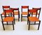 Mid-Century Ipso Facto Chairs in Leather and Wood by Ibisco Sedie, Set of 6 4