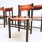 Mid-Century Ipso Facto Stühle aus Leder und Holz von Ibisco Sedie, 6er Set 2