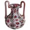 Millefiori Vase aus rotem und weißem Murrine von Fratelli Toso, 1920er 1