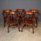 Antique Victorian Captains Chairs in Elm, 1870, Set of 5 3