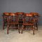 Antique Victorian Captains Chairs in Elm, 1870, Set of 5 2