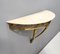 Wall-Mounted Brass Demilune Console Table with Portuguese Pink Marble Top, Italy 8