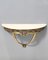 Wall-Mounted Brass Demilune Console Table with Portuguese Pink Marble Top, Italy 5