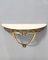 Wall-Mounted Brass Demilune Console Table with Portuguese Pink Marble Top, Italy, Image 5