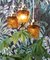 Hanging Window Lamp in Amber Colored Glass and Brass 11